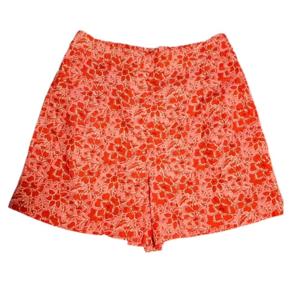J.crew Printed elastic-back linen-blend pleated short - Picture 2 of 3